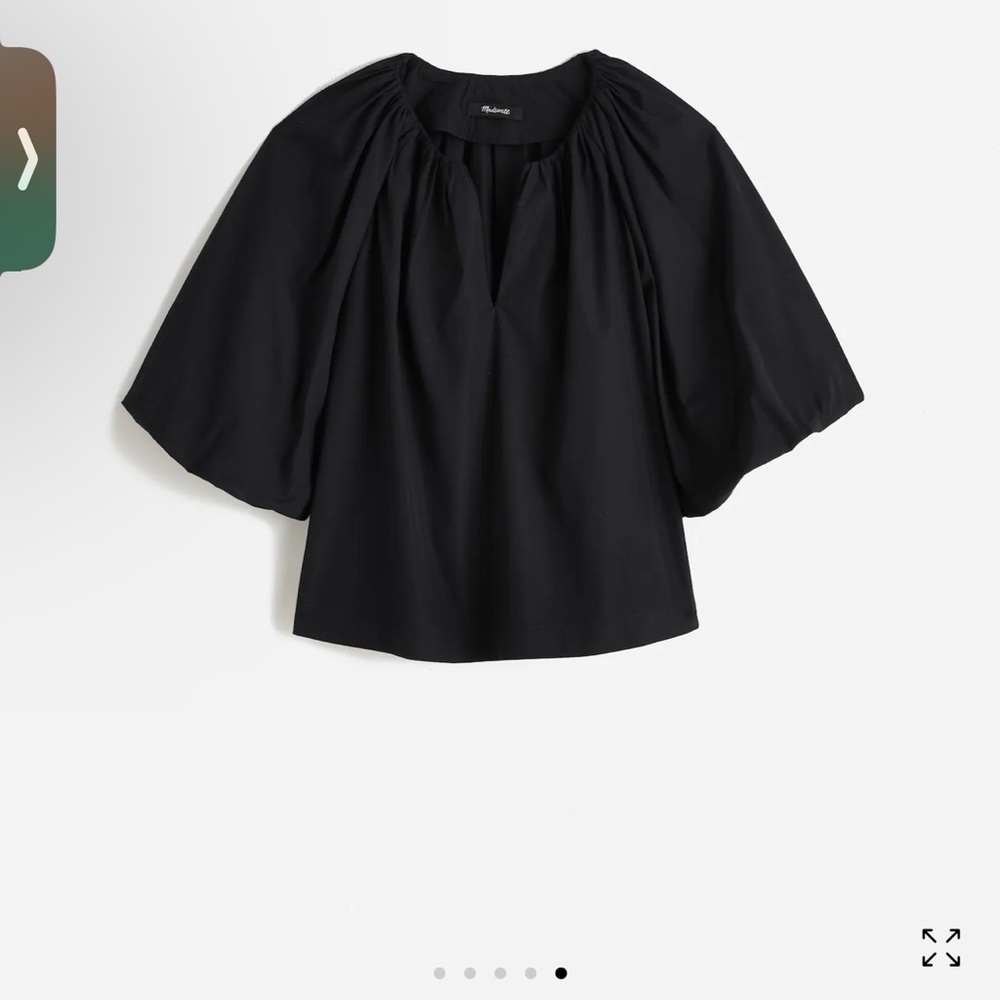 Madewell NWT Bubble-Sleeve Top in Poplin